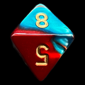 Chessex Gemini Red & Teal D8 Dice