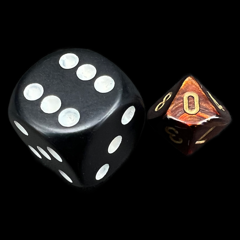 Chessex Scarab Blue Blood & Gold MINI-HEDRAL D10 Dice