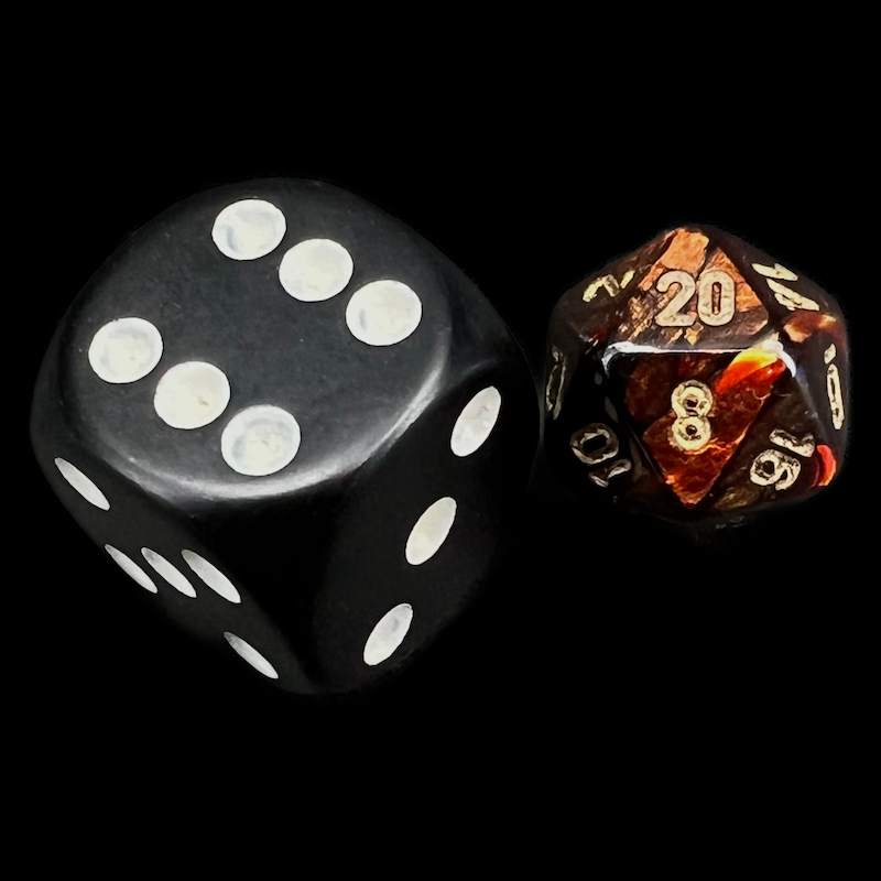 Chessex Scarab Blue Blood & Gold MINI-HEDRAL D20 Dice