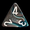 Chessex Gemini Steel & Teal D4 Dice