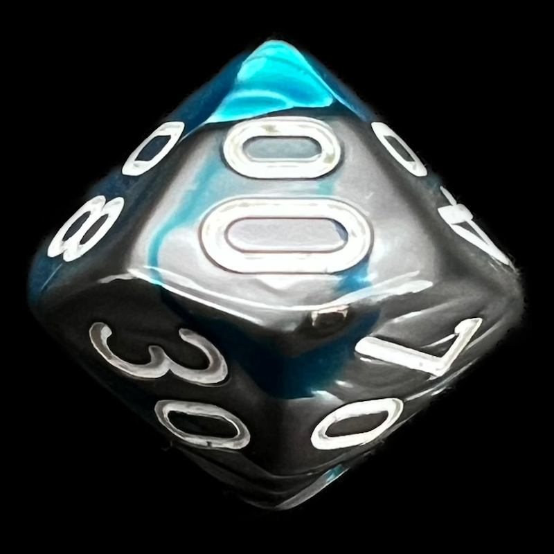 Chessex Gemini Steel & Teal Percentile Dice