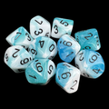 Chessex Gemini Teal & White 10 x D10 Dice Set - Discontinued