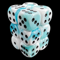 Chessex Gemini Teal & White 12 x D6 Dice Set - Discontinued