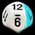 Chessex Gemini Teal & White D12 Dice - Discontinued