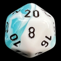 Chessex Gemini Teal & White D20 Dice - Discontinued