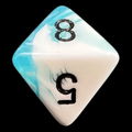 Chessex Gemini Teal & White D8 Dice - Discontinued