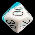 Chessex Gemini Teal & White Percentile Dice - Discontinued
