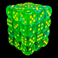 Chessex Gemini Translucent Green & Teal 36 x D6 Dice Set