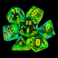 Chessex Gemini Translucent Green & Teal 7 Dice Polyset