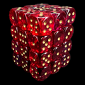 Chessex Gemini Translucent Red & Violet 36 x D6 Dice Set