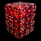 Chessex Gemini Translucent Red & Violet 36 x D6 Dice Set