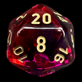 Chessex Gemini Translucent Red & Violet D20 Dice
