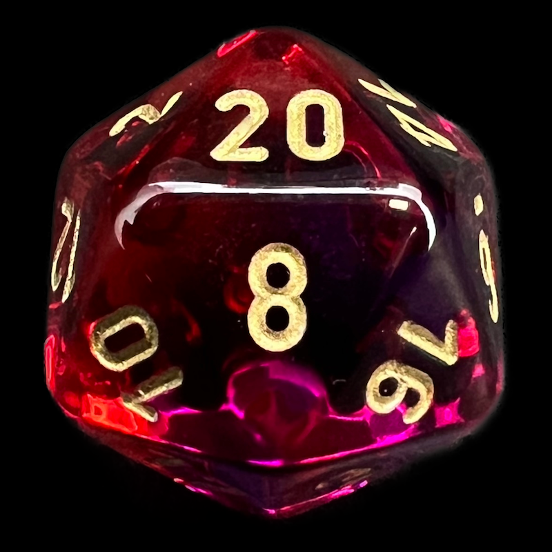 Chessex Gemini Translucent Red & Violet D20 Dice