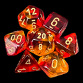 Chessex Gemini Translucent Red & Yellow 7 Dice Polyset