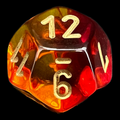 Chessex Gemini Translucent Red & Yellow D12 Dice