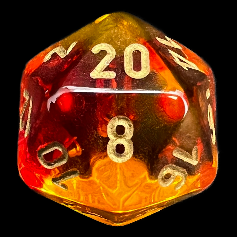 Chessex Gemini Translucent Red & Yellow D20 Dice