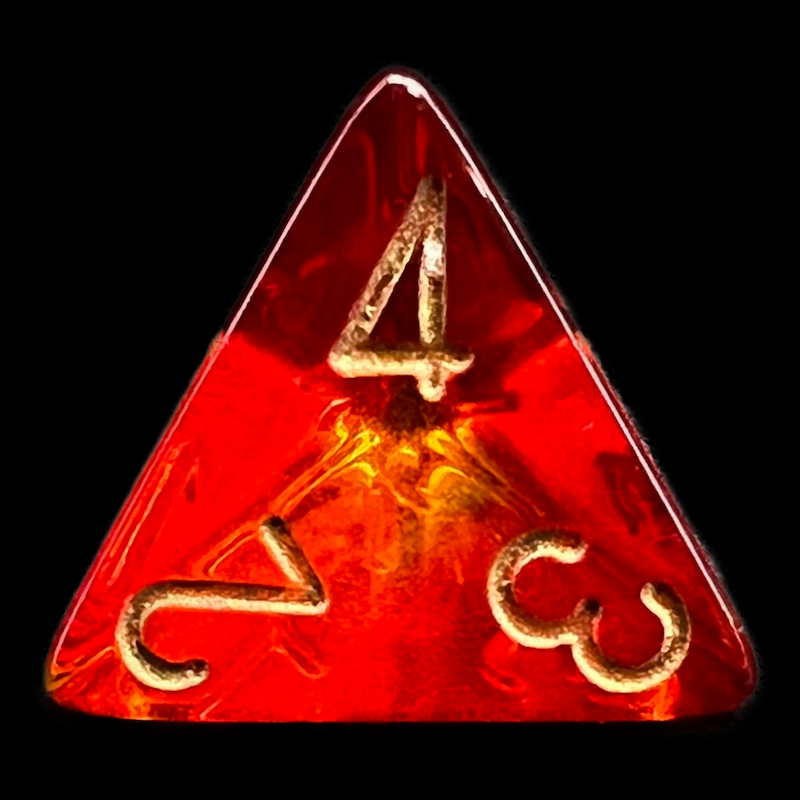Chessex Gemini Translucent Red & Yellow D4 Dice