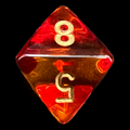 Chessex Gemini Translucent Red & Yellow D8 Dice