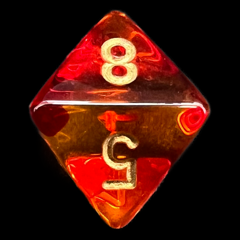 Chessex Gemini Translucent Red & Yellow D8 Dice