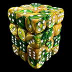 Chessex Gemini Gold & Green 36 x D6 Dice Set - Discontinued