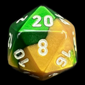 Chessex Gemini Gold & Green D20 Dice - Discontinued