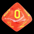 Chessex Ghostly Glow Orange D10 Dice - Discontinued