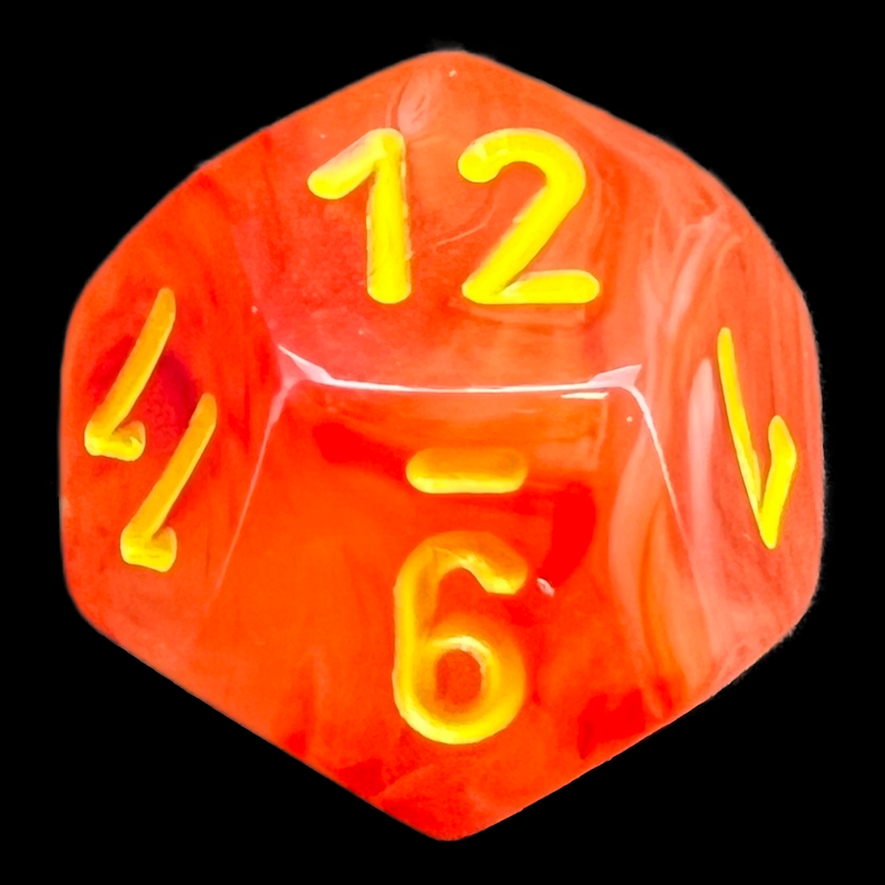Chessex Ghostly Glow Orange D12 Dice - Discontinued