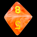 Chessex Ghostly Glow Orange D8 Dice - Discontinued