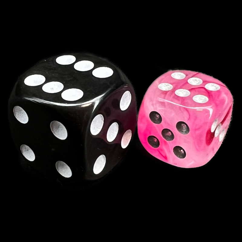 Chessex Ghostly Glow Pink & Silver 36 x D6 Dice Set