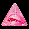Chessex Ghostly Glow Pink & Silver D4 Dice