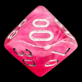 Chessex Ghostly Glow Pink & Silver Percentile Dice