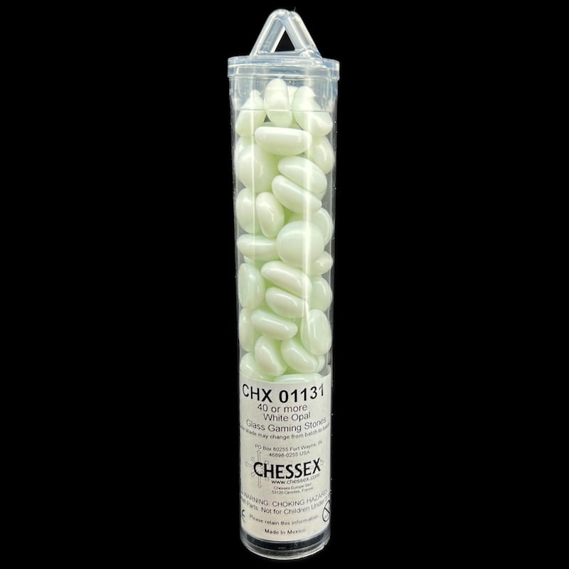 Chessex Opal White Glass Gaming Stones