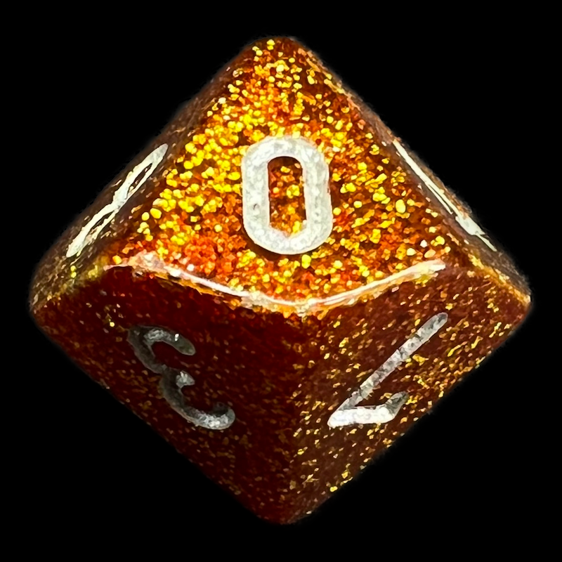 Chessex Glitter Gold & Silver D10 Dice