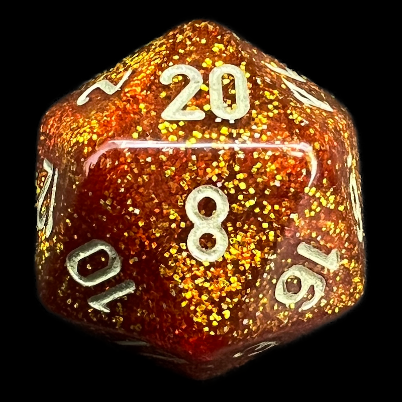 Chessex Glitter Gold & Silver D20 Dice