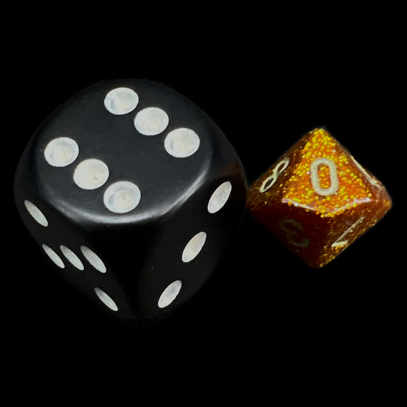 Chessex Glitter Gold & Silver MINI-HEDRAL D10 Dice
