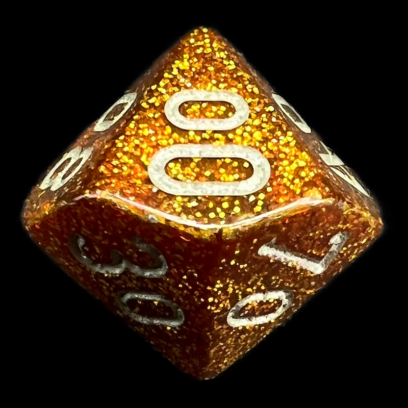Chessex Glitter Gold & Silver Percentile Dice