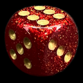 Chessex Glitter Ruby & Gold 16mm D6 Spot Dice