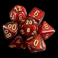 Chessex Glitter Ruby & Gold 7 Dice Polyset