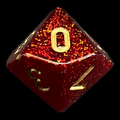 Chessex Glitter Ruby & Gold D10 Dice