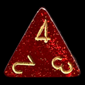 Chessex Glitter Ruby & Gold D4 Dice