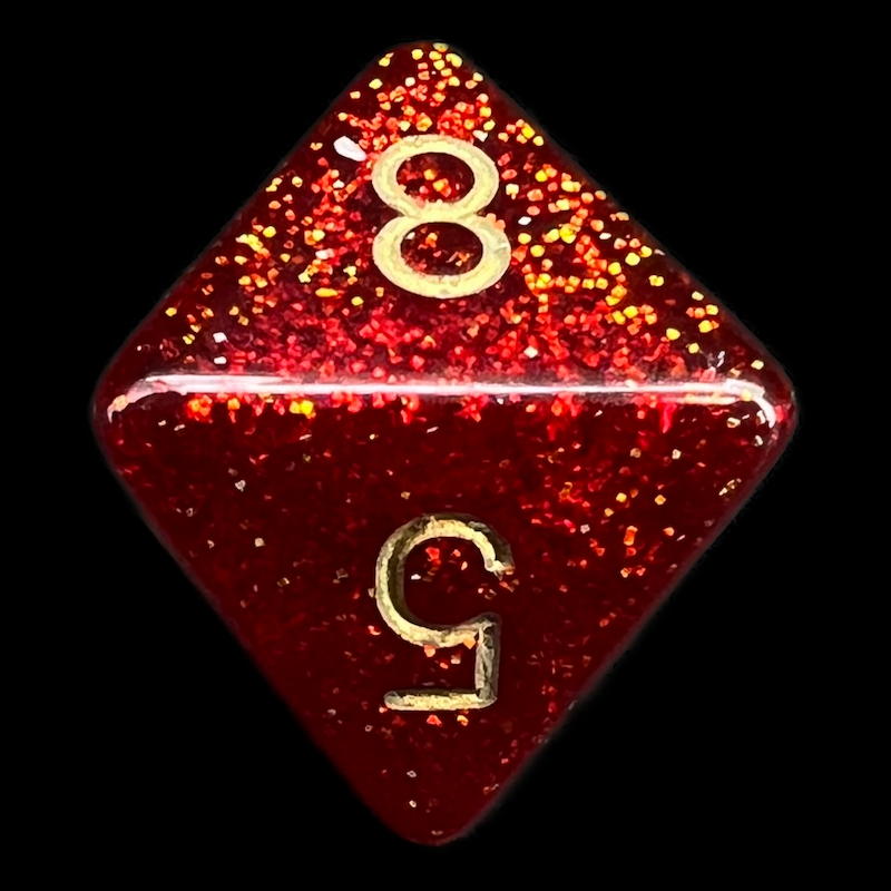 Chessex Glitter Ruby & Gold D8 Dice
