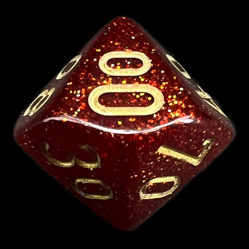 Chessex Glitter Ruby & Gold Percentile Dice