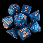 Chessex LAB 9 Borealis Midnight With Copper 7 Dice Polyset + Bonus D6