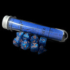 Chessex LAB 9 Borealis Midnight With Copper 7 Dice Polyset + Bonus D6