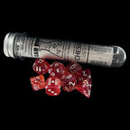 Chessex LAB 9 Borealis Passion With White 7 Dice Polyset + Bonus D6 - Luminary - Glow In Dark