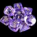 Chessex LAB 7 Translucent Lavender With Gold 7 Dice Polyset + Bonus D6