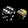 Chessex Leaf Black Gold 12mm D6 Spot Dice - Discontinued