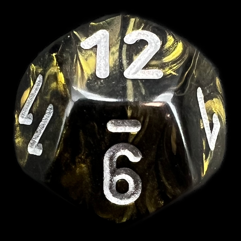 Chessex Leaf Black Gold D12 Dice - Discontinued
