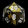 Chessex Leaf Black Gold D20 Dice - Discontinued