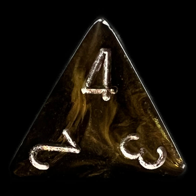 Chessex Leaf Black Gold D4 Dice - Discontinued